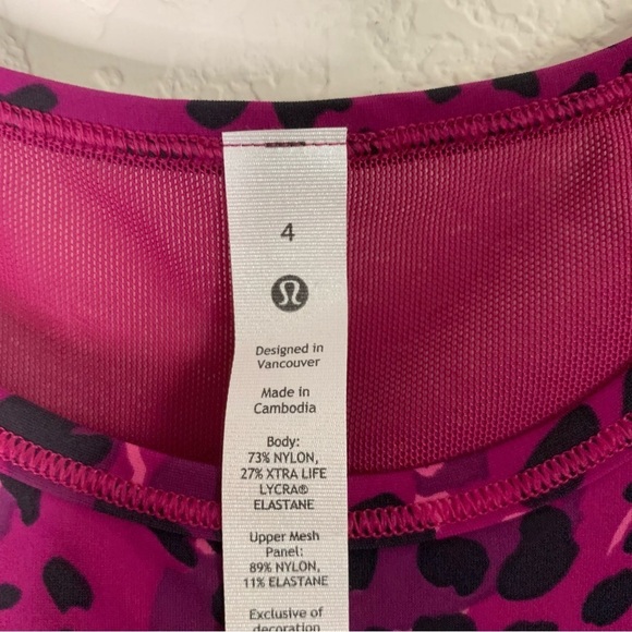 Lululemon womens sculpt tank purple animal printed athletic sleeveless top 4 NEW - Picture 4 of 8